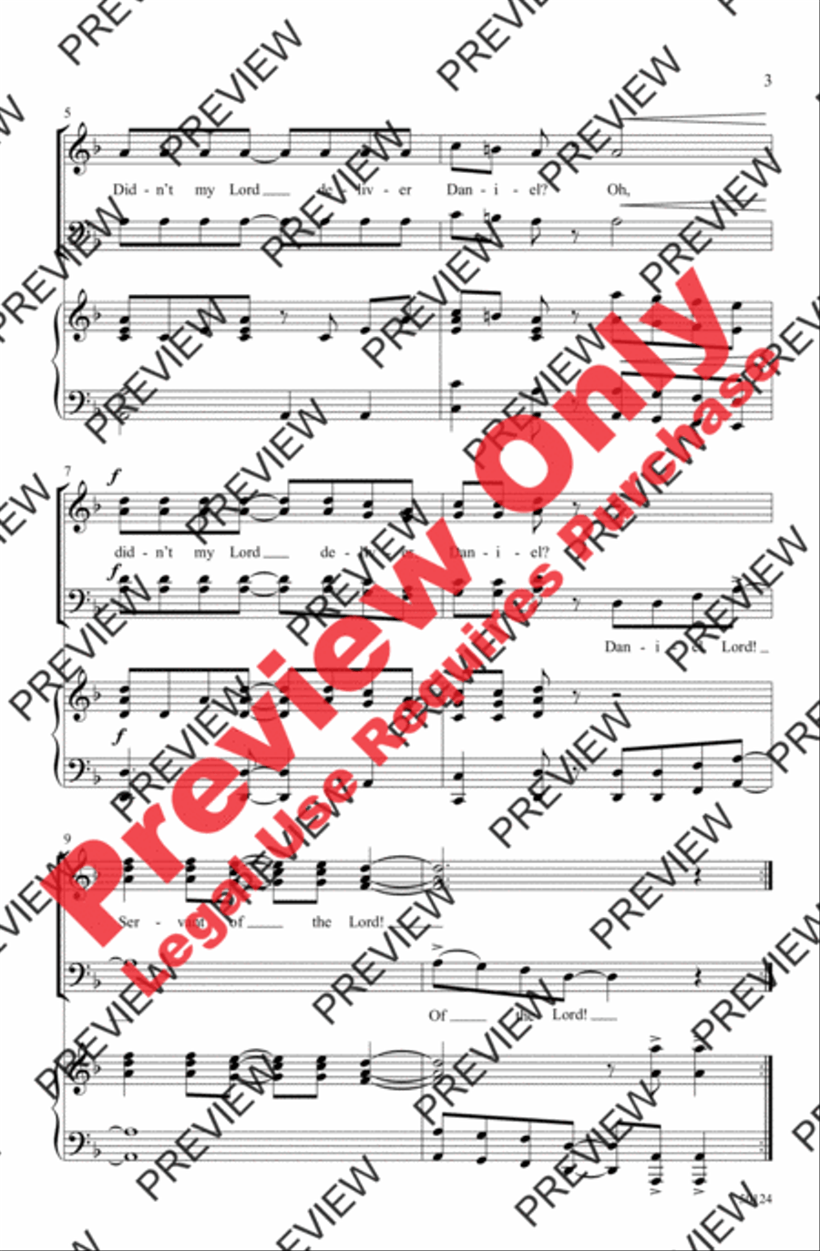 Didn't My Lord / Dies Irae 4-Part scores gallery preview page 3