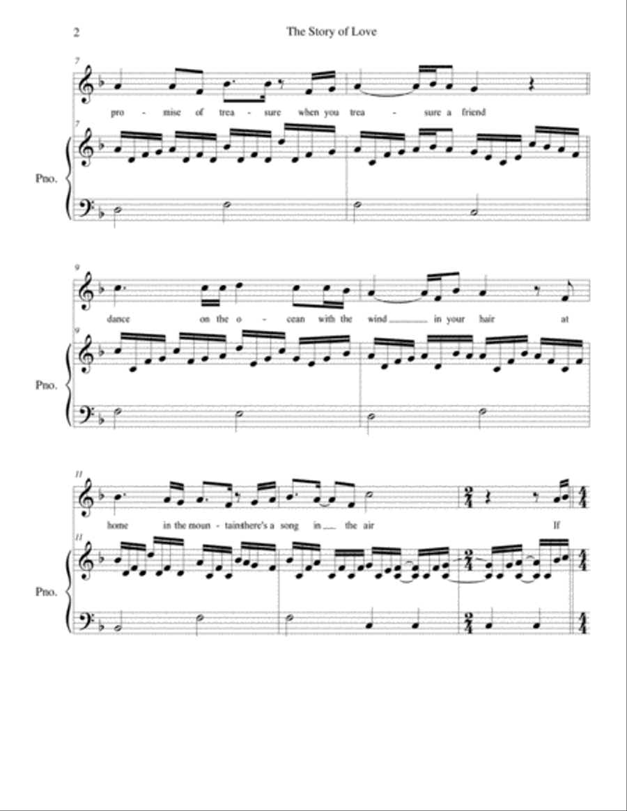The Story of Love, a David Hayes Wedding Song Voice Solo scores gallery preview page 2