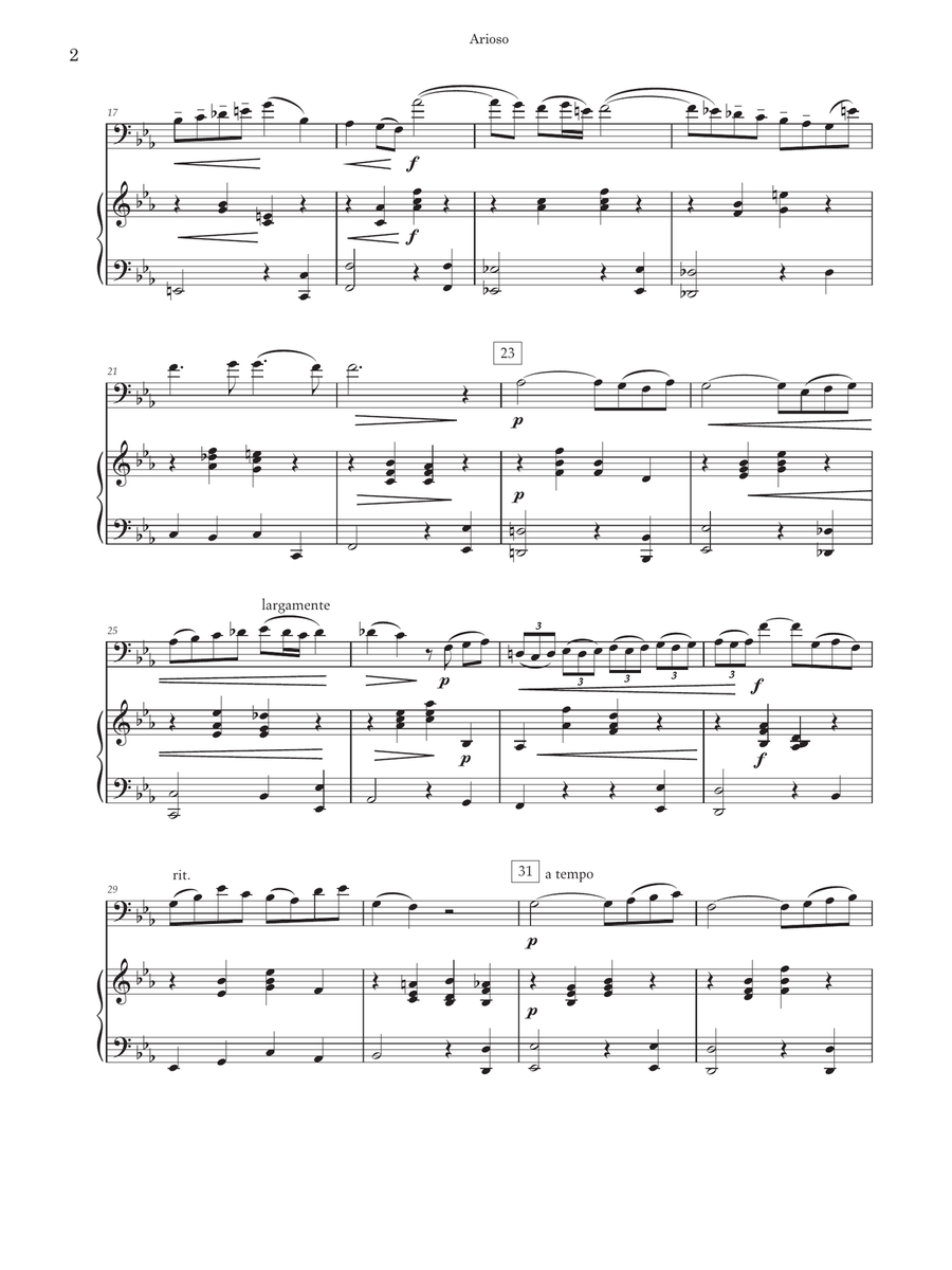 Arioso from Cantata No. 156 (Trombone/Euphonium/Bassoon) Small Ensemble scores gallery preview page 2