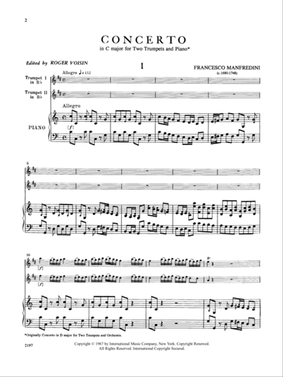 Concerto In C Major Trumpet Duet scores gallery preview page 2