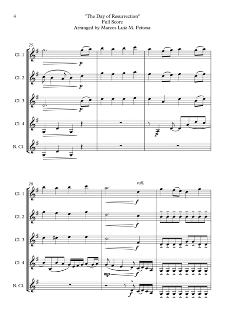 ELLACOMBE (The Day of Resurrection) - Clarinet Quintet Clarinet Quintet scores gallery preview page 6
