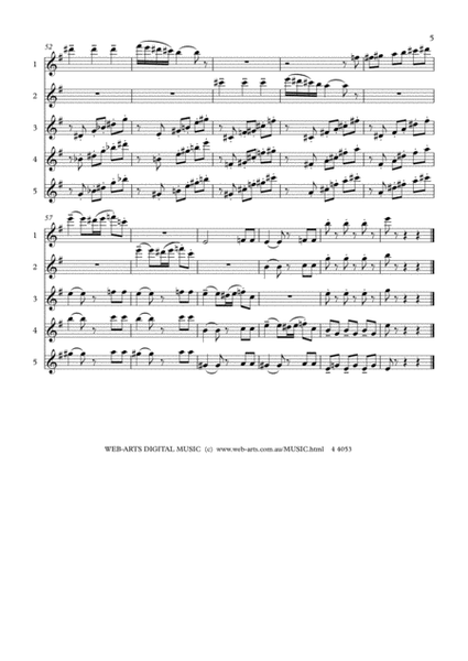 GYPSY SONG from Carmen for 5 flutes - BIZET image number null