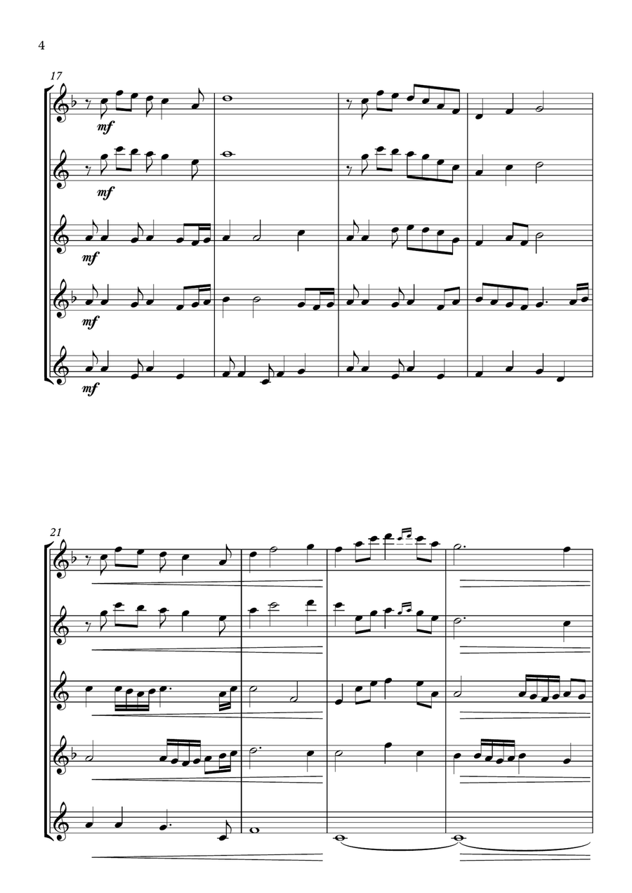 Loch Lomond - for Saxophone Quartet Saxophone Quartet scores gallery preview page 4