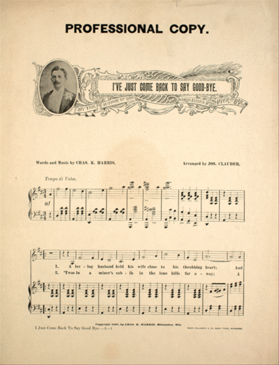 I've Just Come Back To Say Good-Bye Voice scores gallery preview page 1