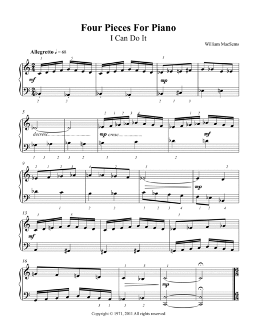 Four Pieces For Piano Piano Solo scores gallery preview page 2