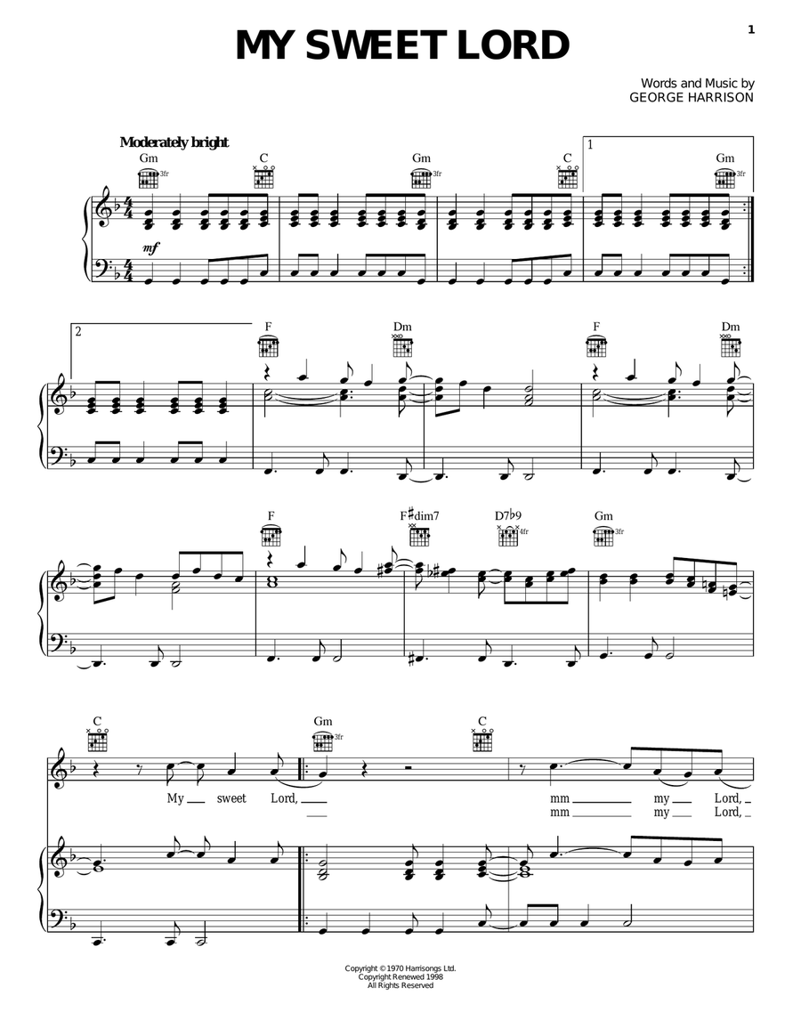 My Sweet Lord Acoustic Guitar scores gallery preview page 1