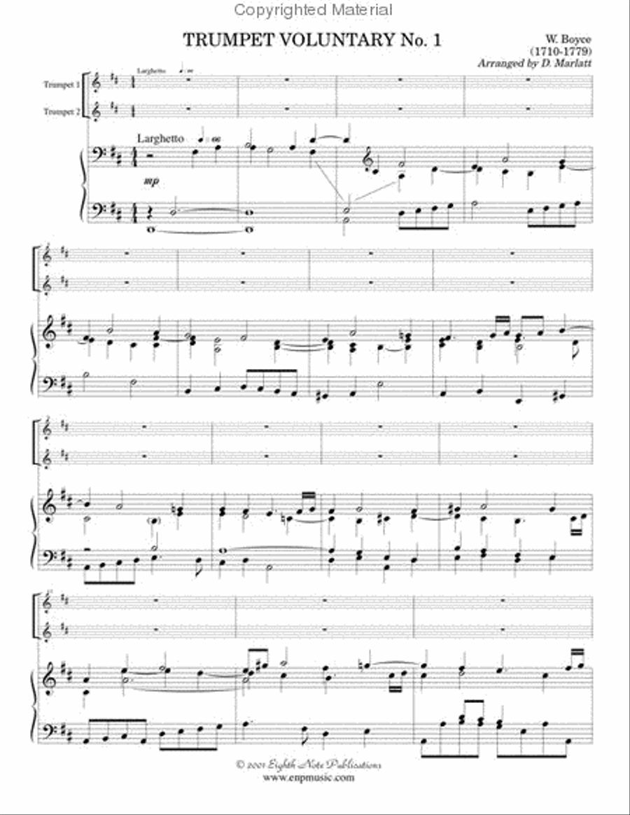 Trumpet Voluntary No. 1 Trumpet Duet scores gallery preview page 2