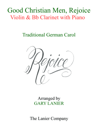 GOOD CHRISTIAN MEN, REJOICE (Violin, Bb Clarinet with Piano & Score/Parts)