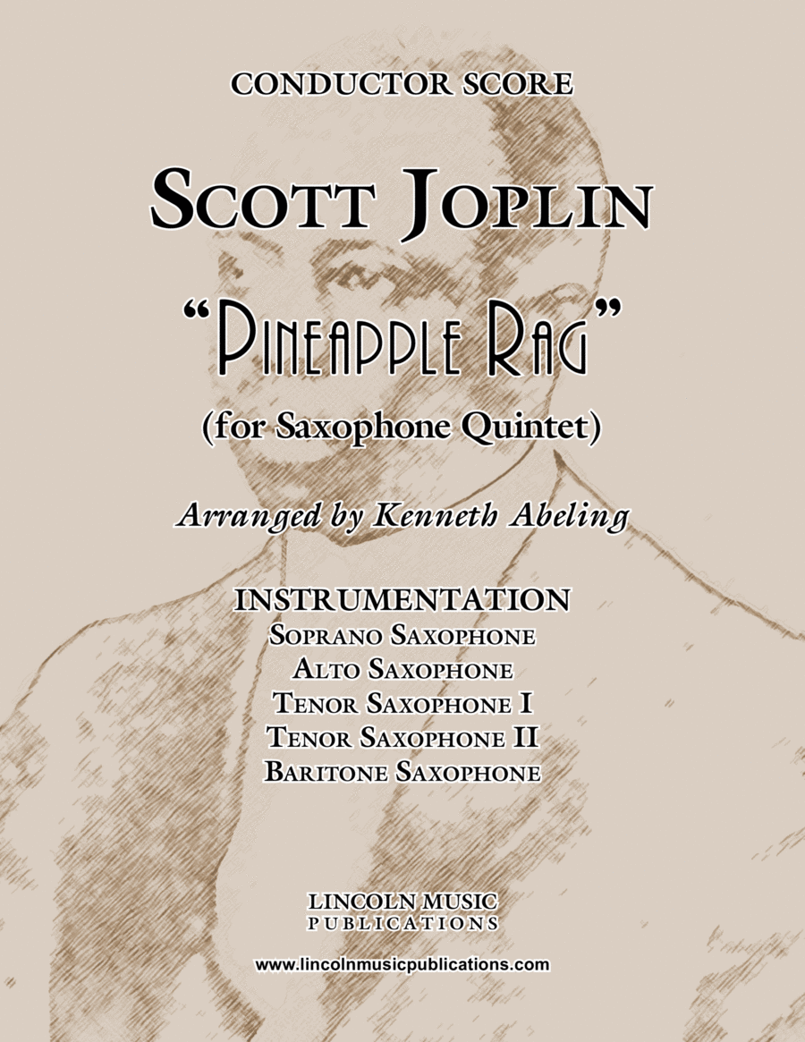 Joplin - “Pineapple Rag” (for Saxophone Quintet SATTB) Saxophone Quintet scores gallery preview page 1