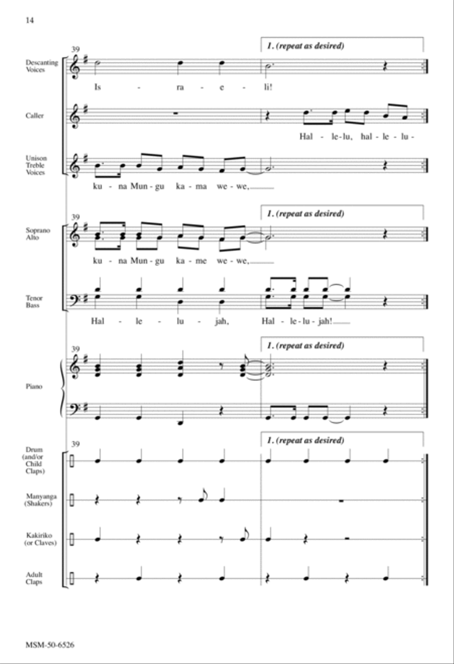 Hallelujah, Mungu wa Israeli 4-Part scores gallery preview page 12