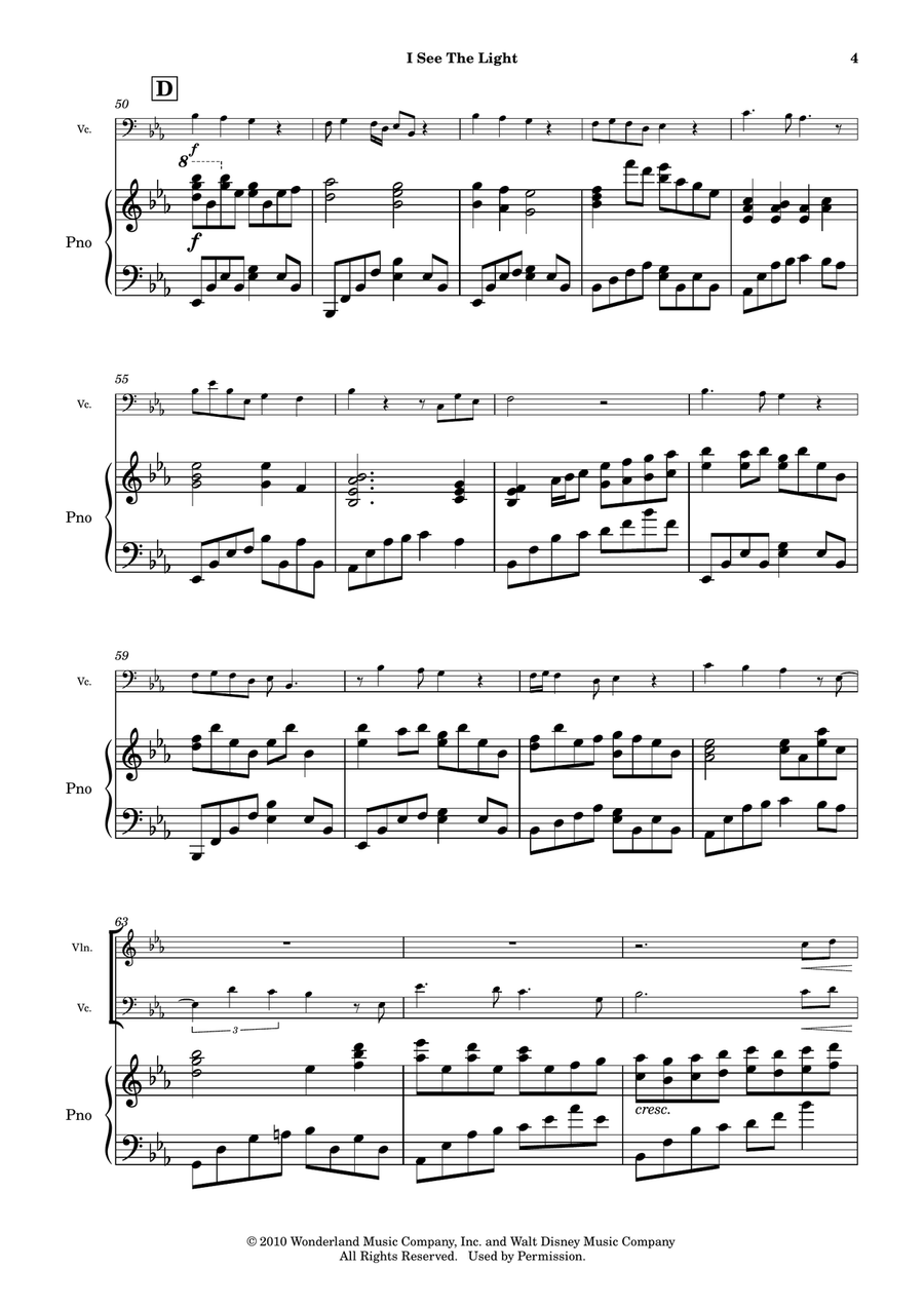 I See The Light Piano Trio scores gallery preview page 5