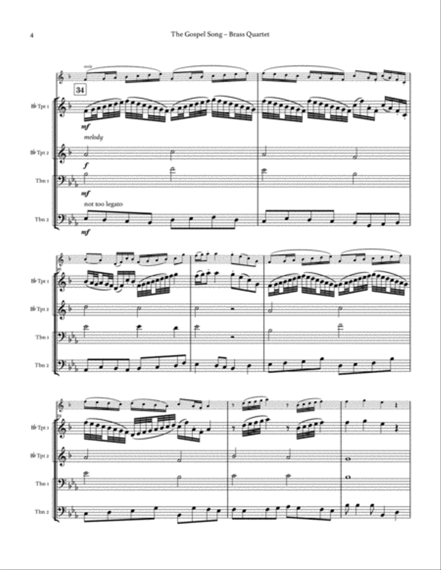 The Gospel Song Brass Ensemble scores gallery preview page 4
