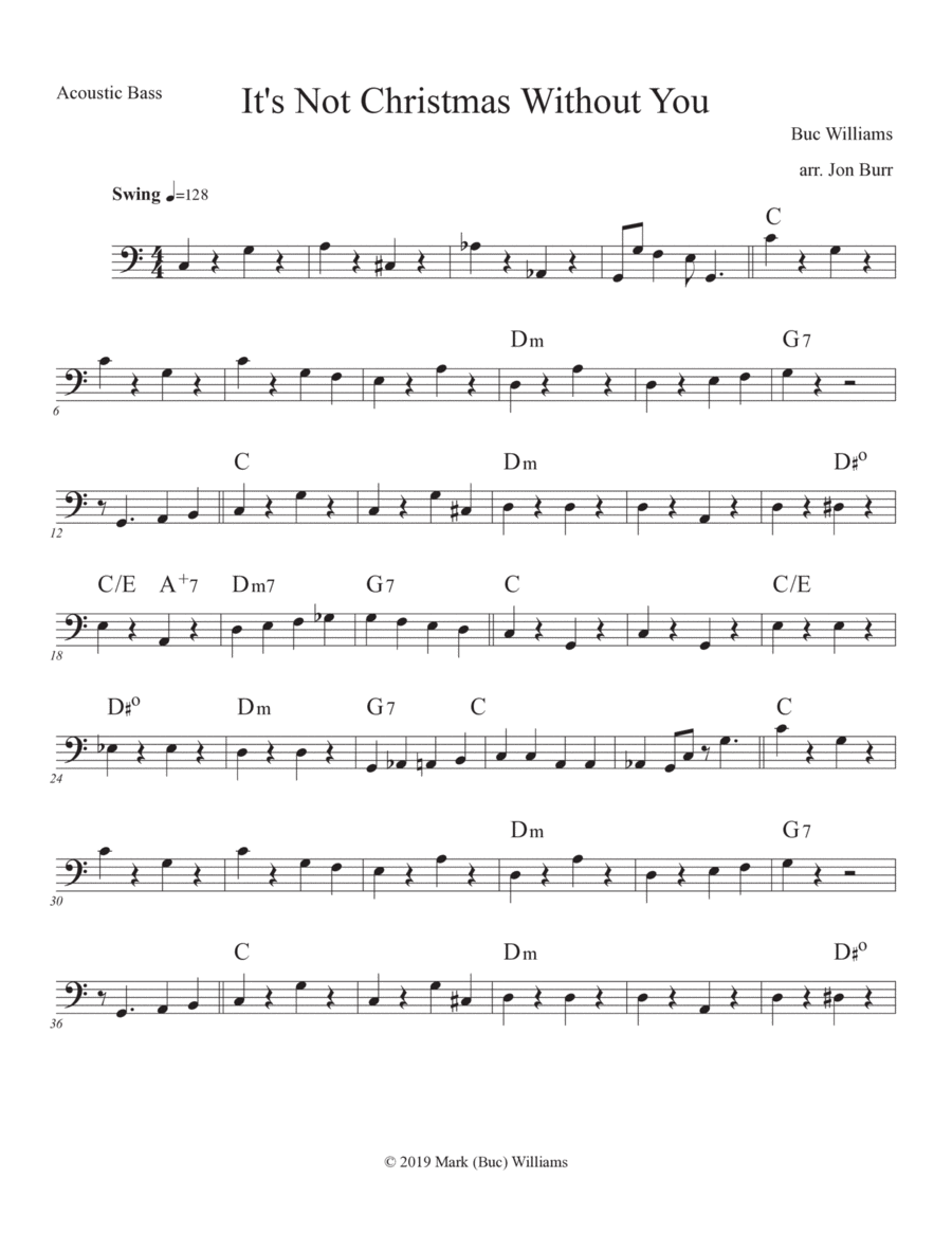 It's Not Christmas Without You- Key of C Large Ensemble scores gallery preview page 1