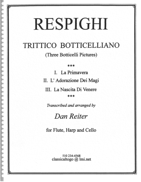 Respighi, Ottorino: Three Botticelli Pictures