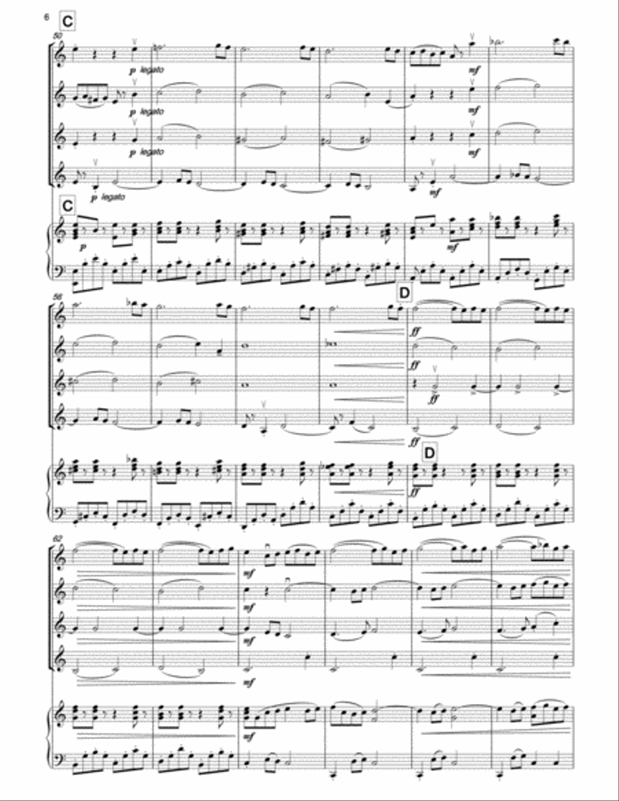 ROSSINI Cum Sancto Spirito (Messe Solenelle) for 4 violins & piano Violin Solo scores gallery preview page 5