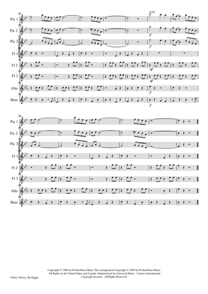 Don't Worry, Be Happy by Bobby McFerrin Woodwind Ensemble - Digital Sheet Music
