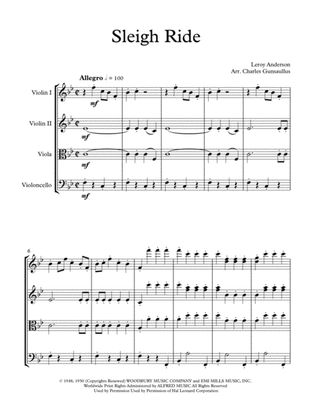 Sleigh Ride - String Quartet - Christmas Fun image number null