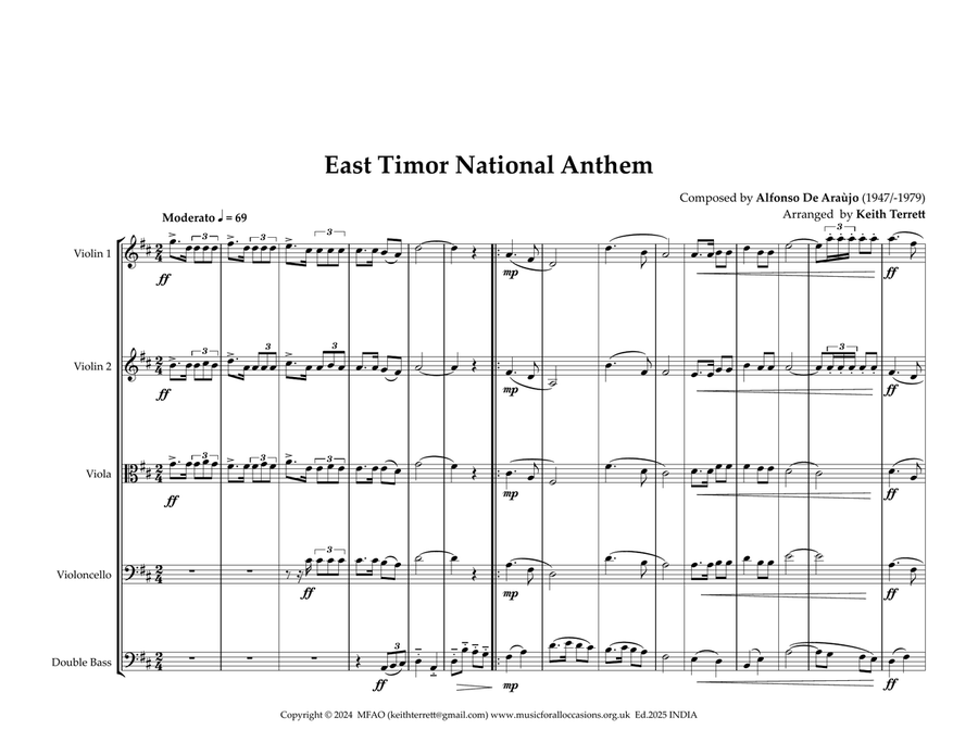East Timor National Anthem for String Orchestra image number null