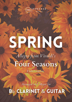 Book cover for DUET - Four Seasons Spring (Allegro) for Bb CLARINET and ACOUSTIC GUITAR - F Major