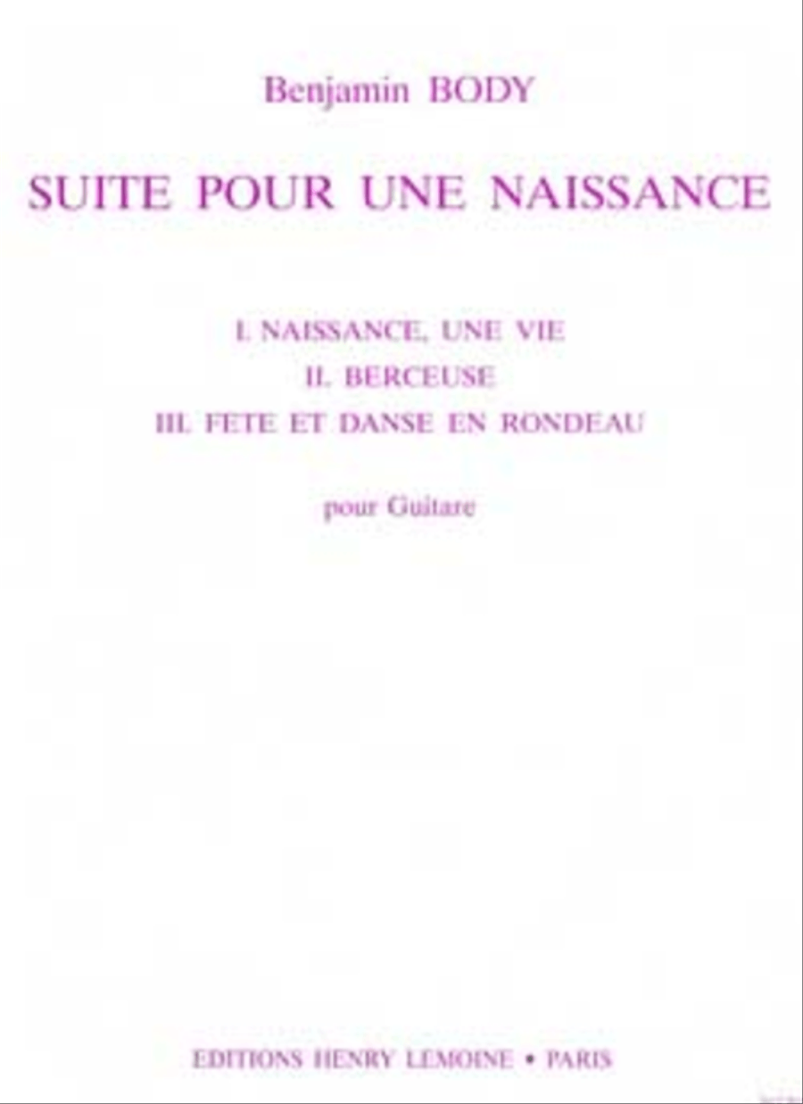 Suite Pour Une Naissance Acoustic Guitar scores gallery preview page 1