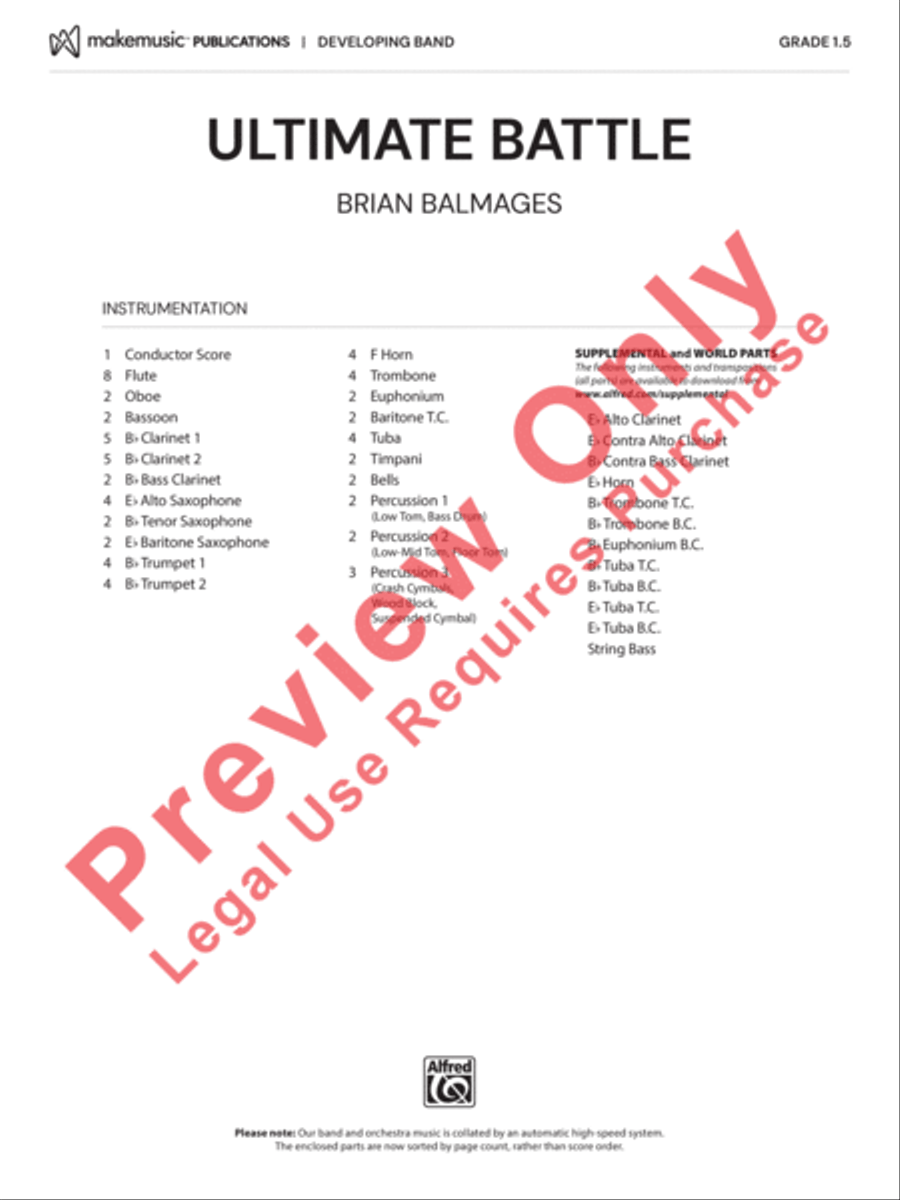 Ultimate Battle Concert Band scores gallery preview page 2