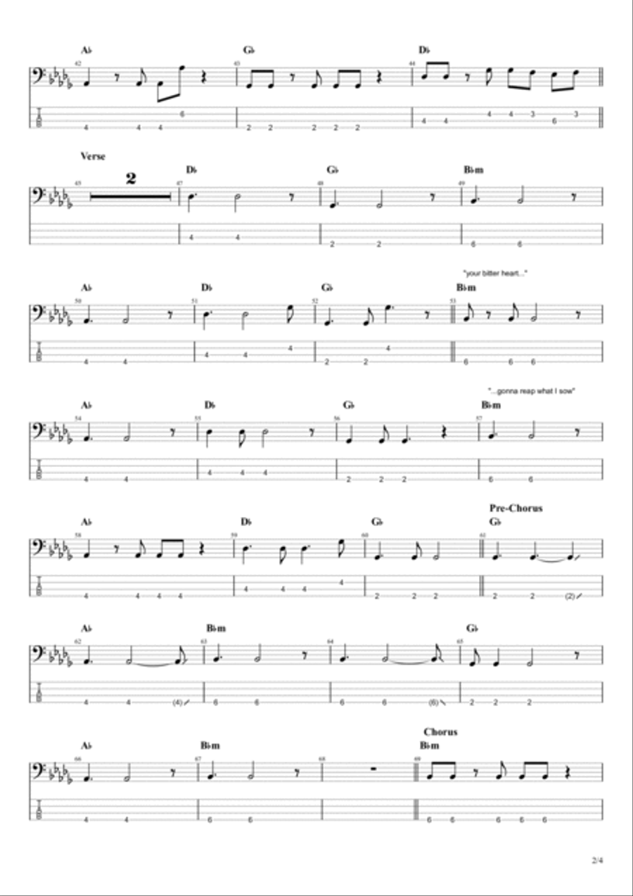 Stitches Stitches Bass Guitar scores gallery preview page 2