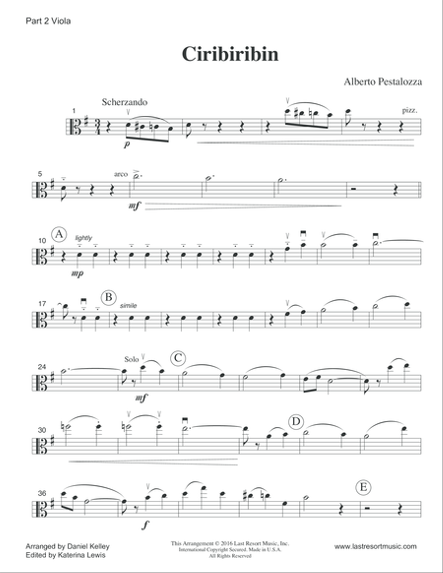 Ciribiribin for String Trio- Violin, Viola, Cello String Trio scores gallery preview page 6