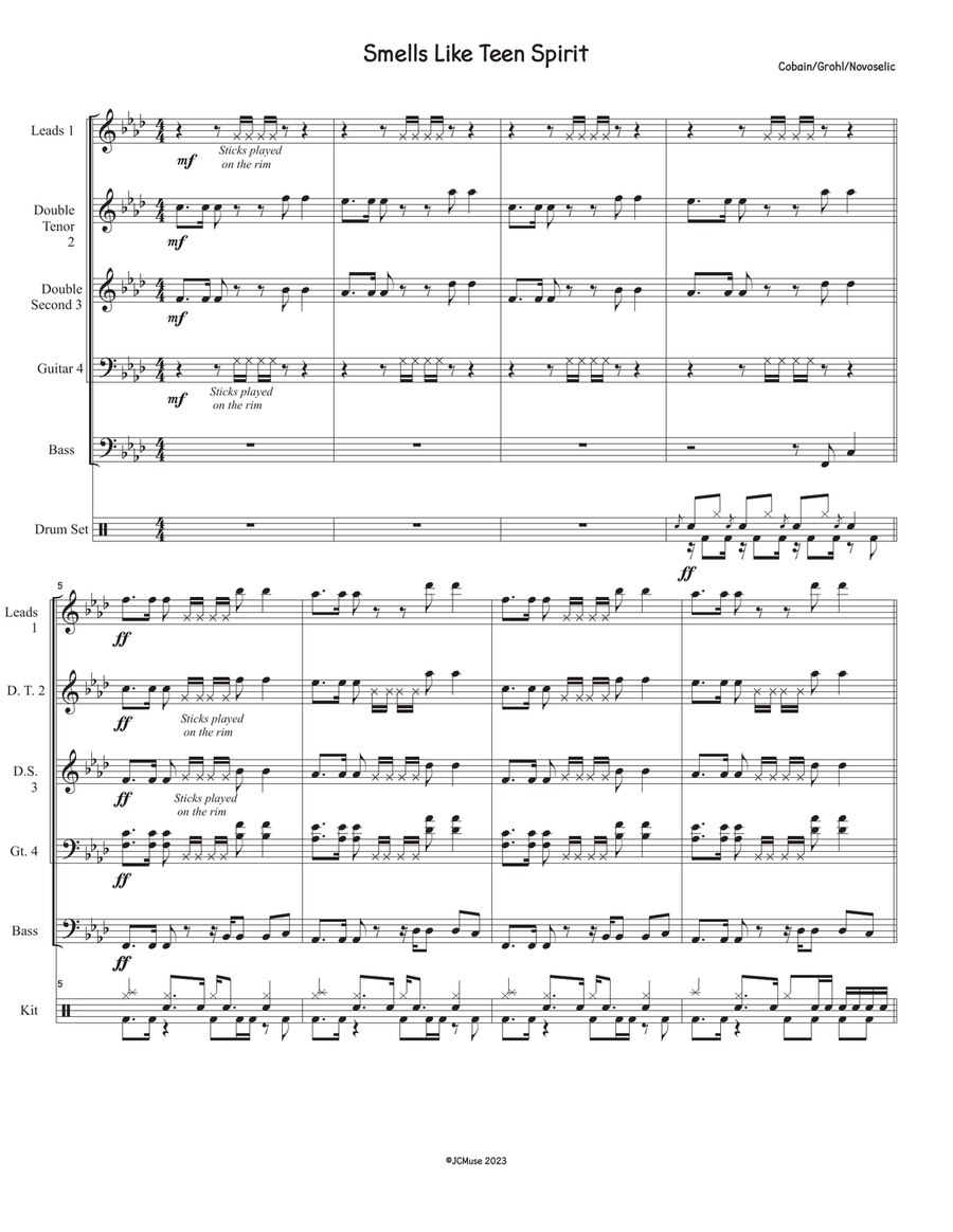 Smells Like Teen Spirit Steel Drum Band scores gallery preview page 1