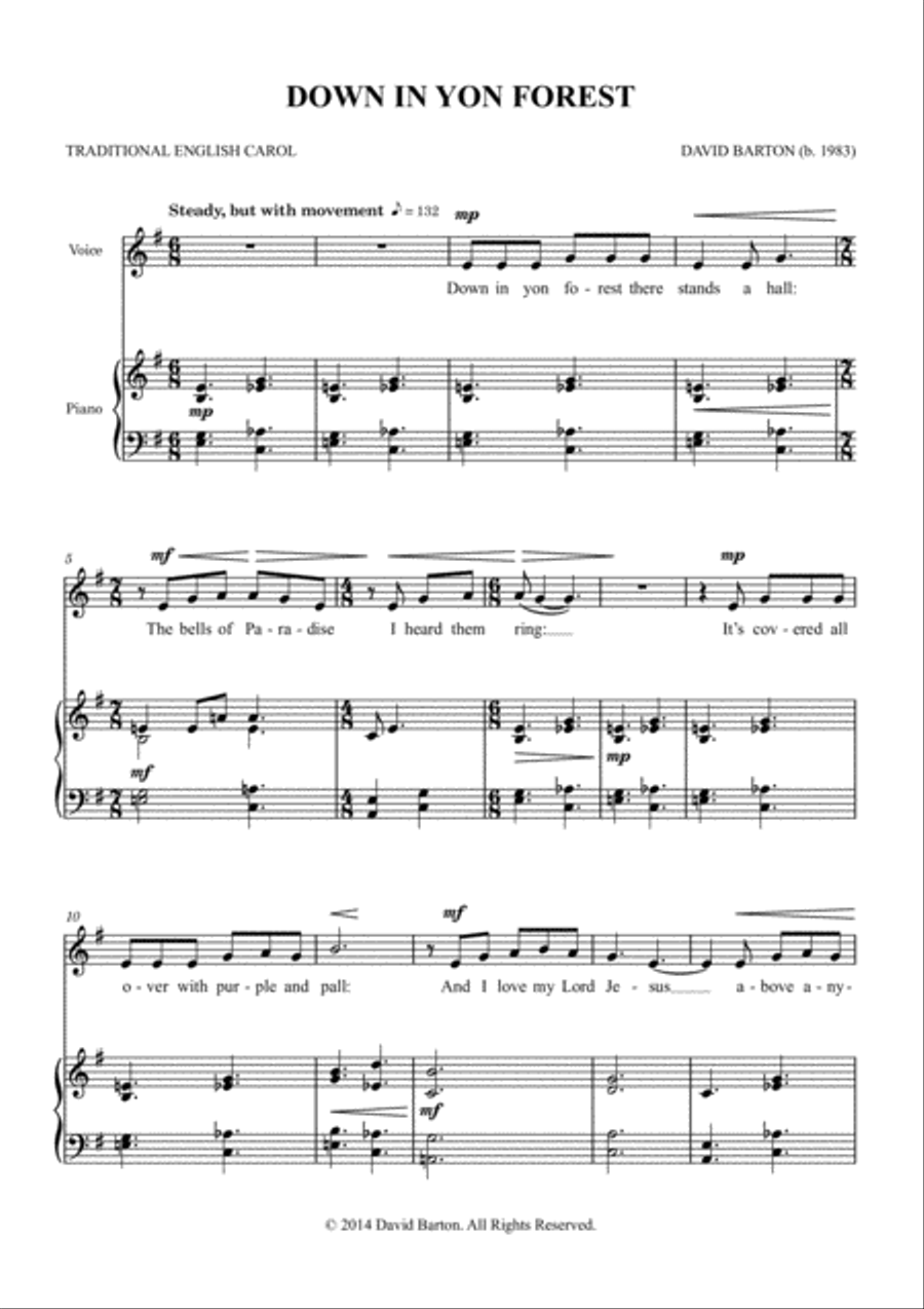 Down in Yon Forest Voice scores gallery preview page 3
