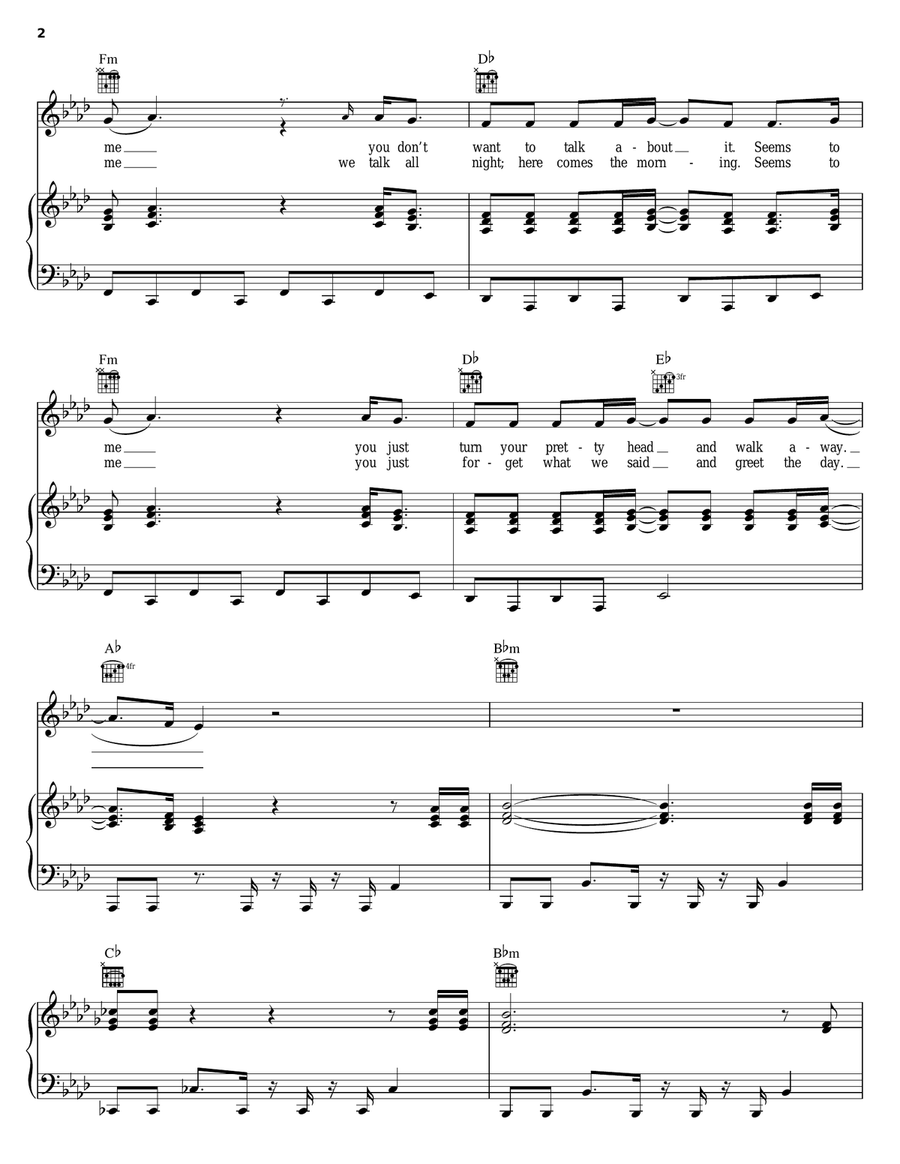 Walk Away Walk Away Piano, Vocal, Guitar scores gallery preview page 2
