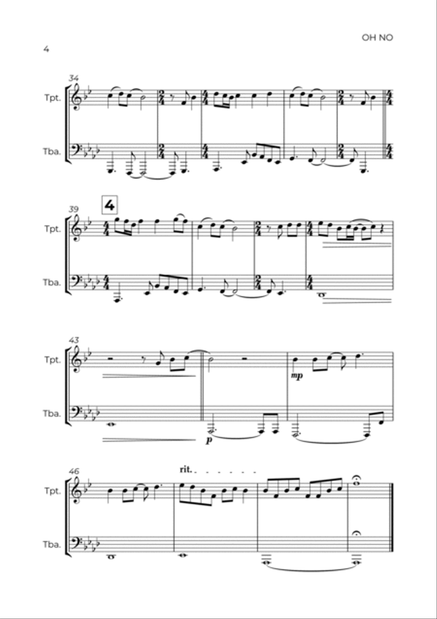 Oh No Brass Duet scores gallery preview page 4