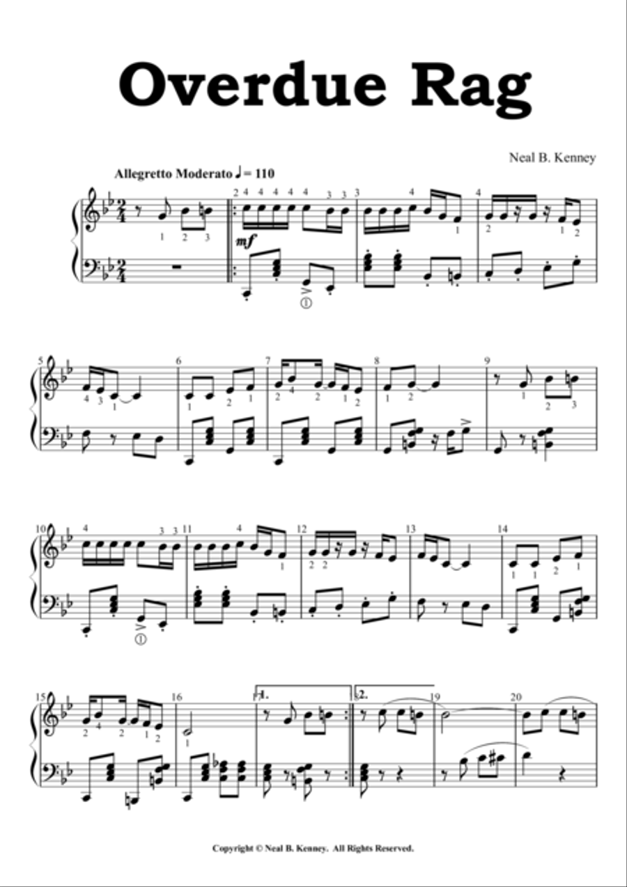 Overdue Rag Piano Method scores gallery preview page 1