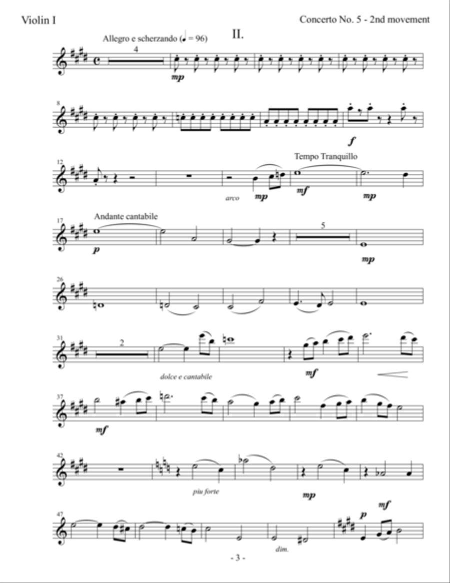 Concerto No. 5 - Orchestra Parts (First Edition) Large Ensemble scores gallery preview page 3