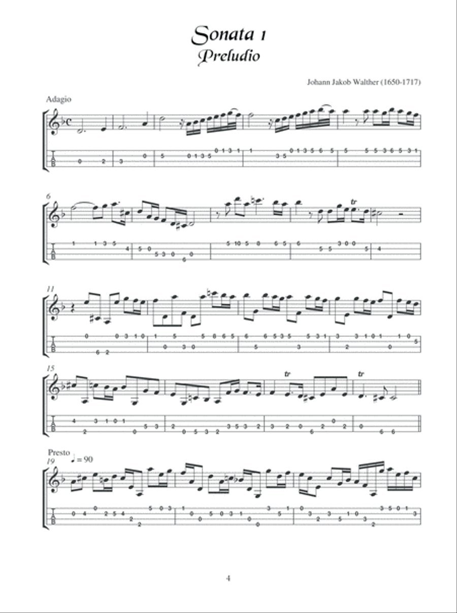 German Baroque Music for Mandolin Violin scores gallery preview page 5