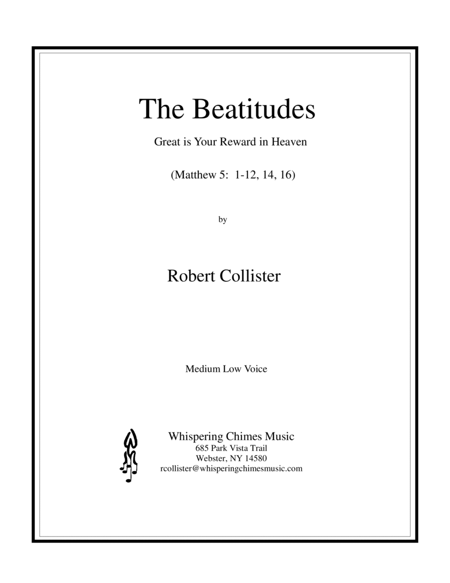 The Beatitudes (Great is Your Reward in Heaven) (medium low voice) Low Voice scores gallery preview page 1