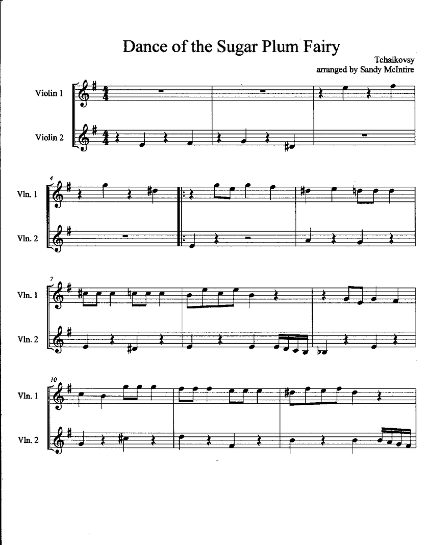 Dance of the Sugar Plum Fairy String Duet scores gallery preview page 1