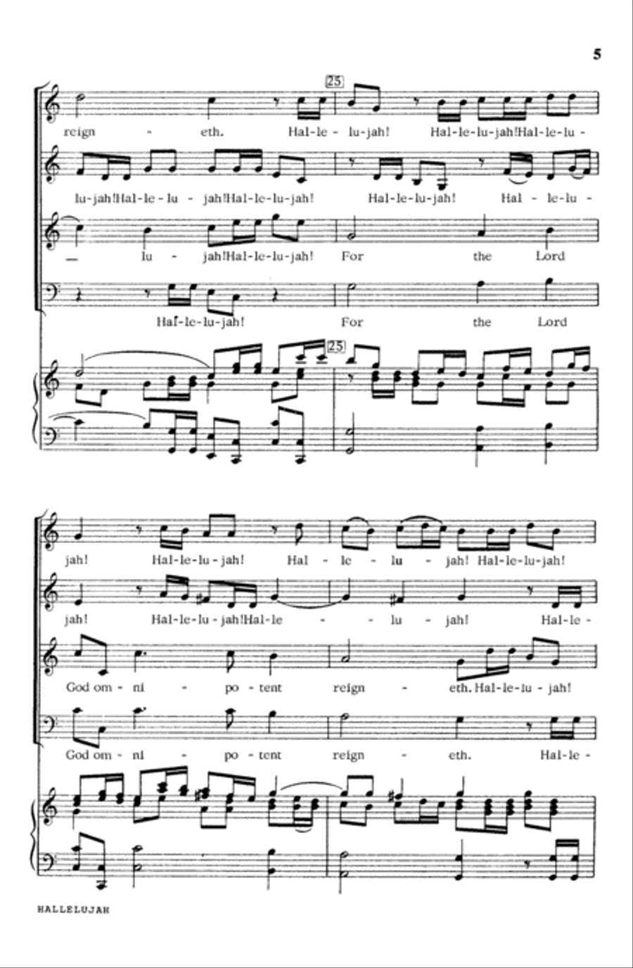 Hallelujah Chorus in C Major Choir scores gallery preview page 5