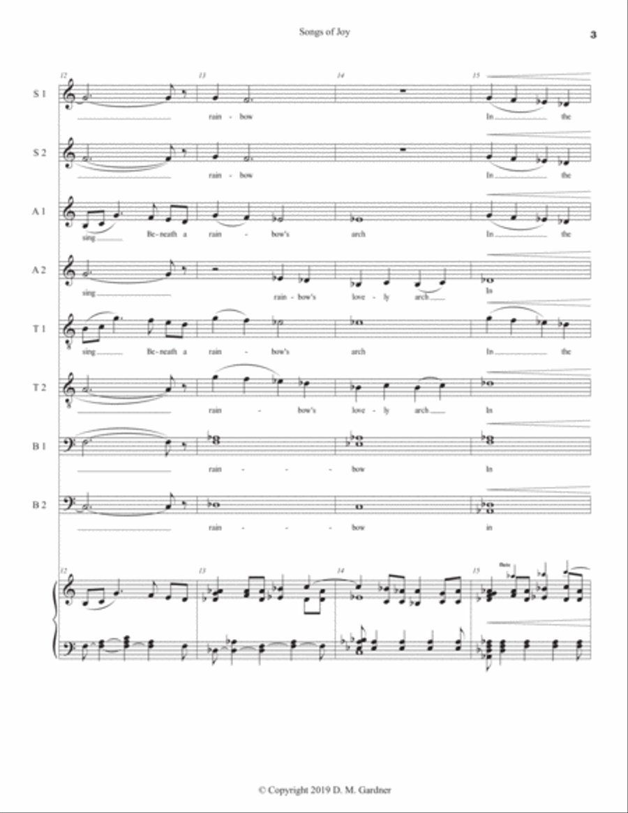 Songs of Joy (SATB choral score) image number null