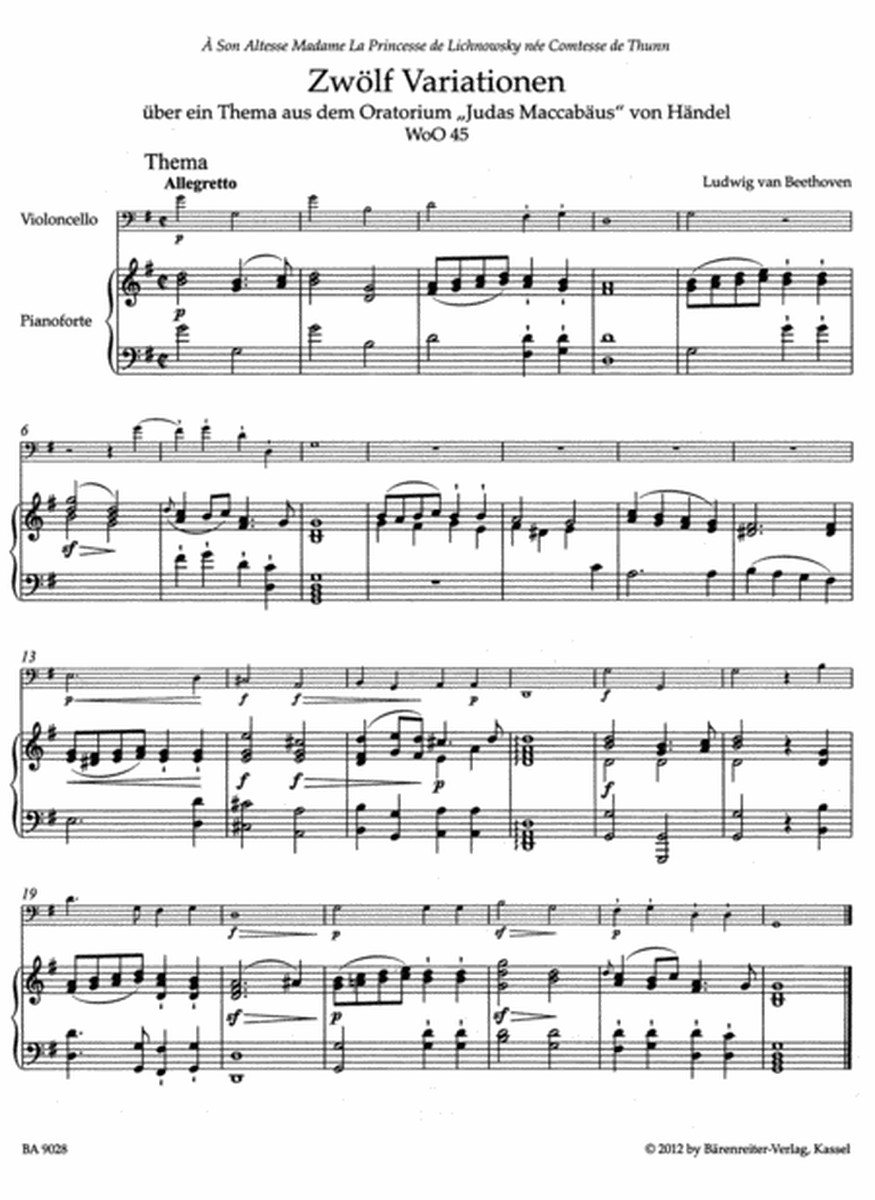 Variations for Piano and Violoncello op. 66, WoO 45, WoO 46