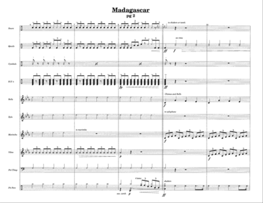 Madagascar w/Tutor Tracks Percussion Ensemble scores gallery preview page 4
