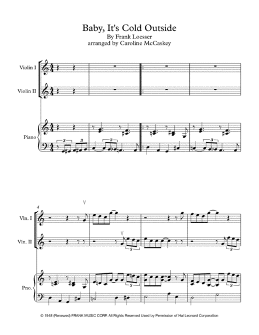 Baby, It's Cold Outside String Duet scores gallery preview page 2