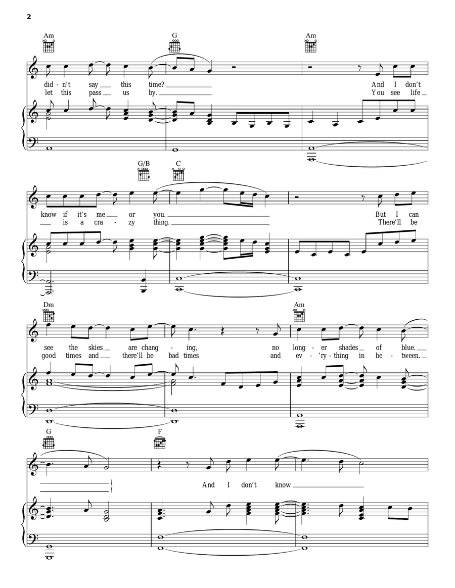 Please Don't Stop The Rain Piano, Vocal, Guitar scores gallery preview page 2