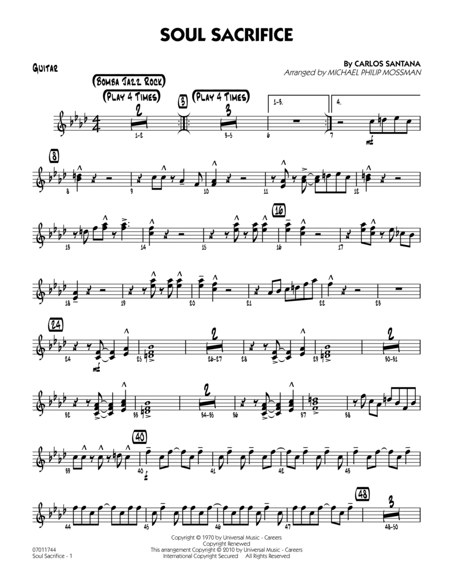 Soul Sacrifice - Guitar Soul Sacrifice - Guitar Part scores gallery preview page 1