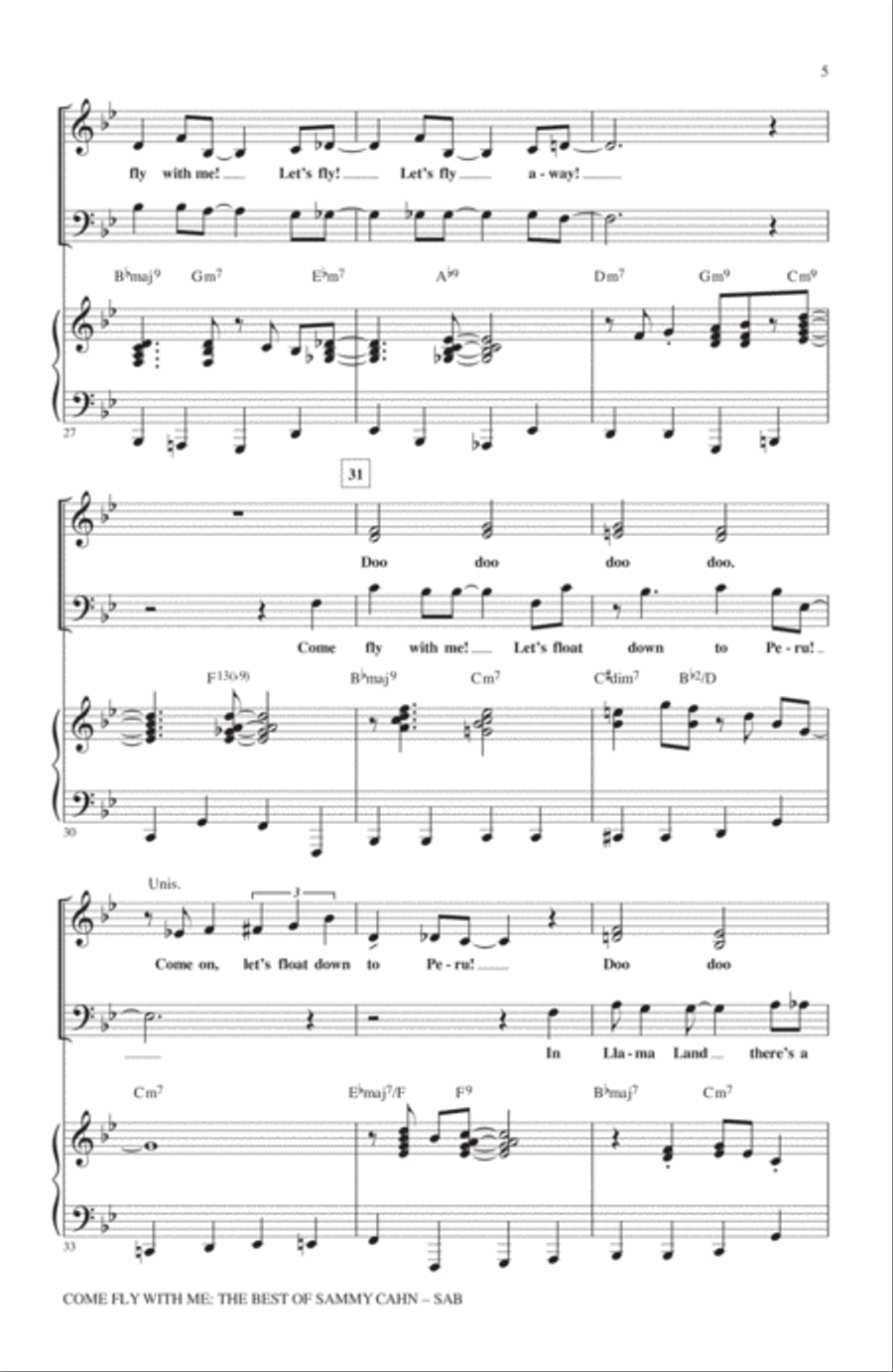Come Fly With Me: The Best Of Sammy Cahn (Medley) 3-Part scores gallery preview page 4