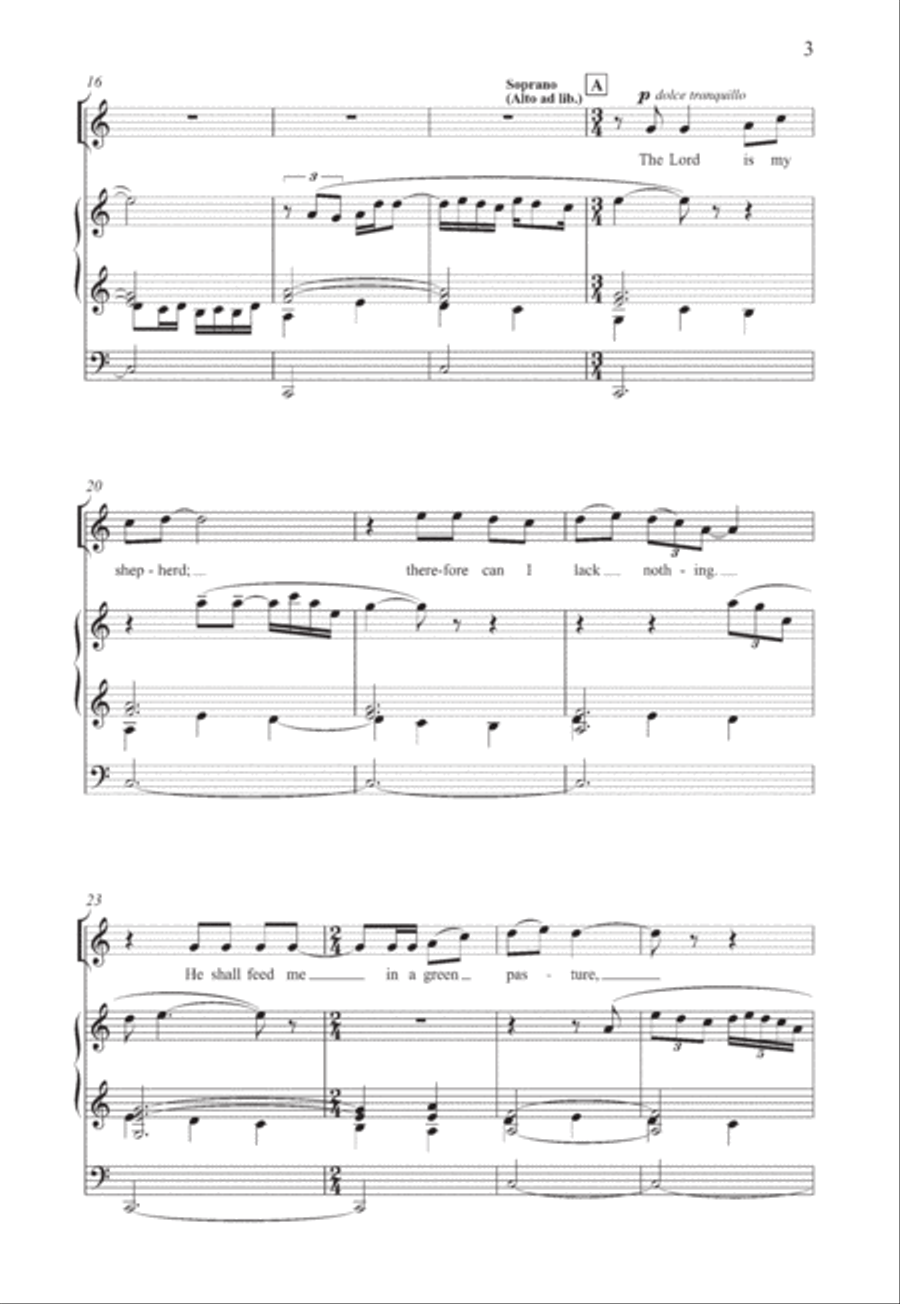 The Lord is my shepherd The Lord is my shepherd 4-Part scores gallery preview page 3