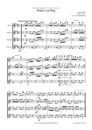 Maple Leaf Rag - Flute Quartet