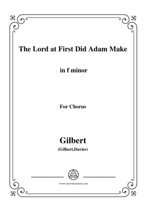 Book cover for Gilbert-Christmas Carol,The Lord at First Did Adam Make,in f minor