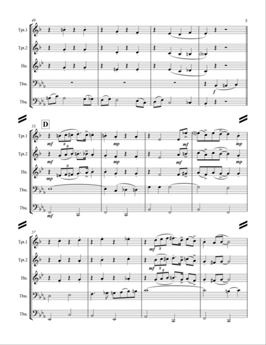 A Pretty Girl is Like a Melody (for Brass Quintet) Brass Quintet scores gallery preview page 6