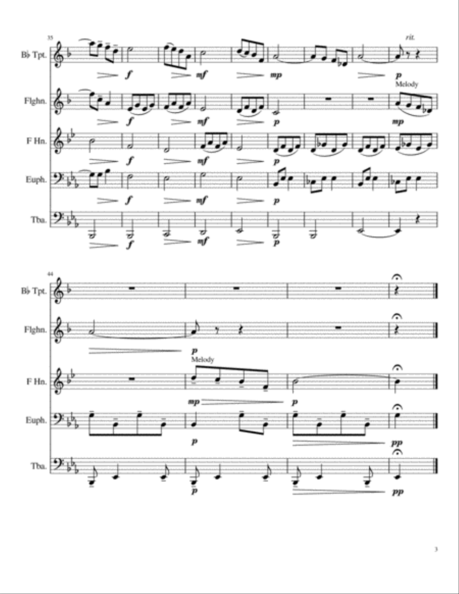 So Deep Is The Night (Tristesse - Etude in E, Opus 10, no.3) - F Chopin Brass Ensemble scores gallery preview page 3