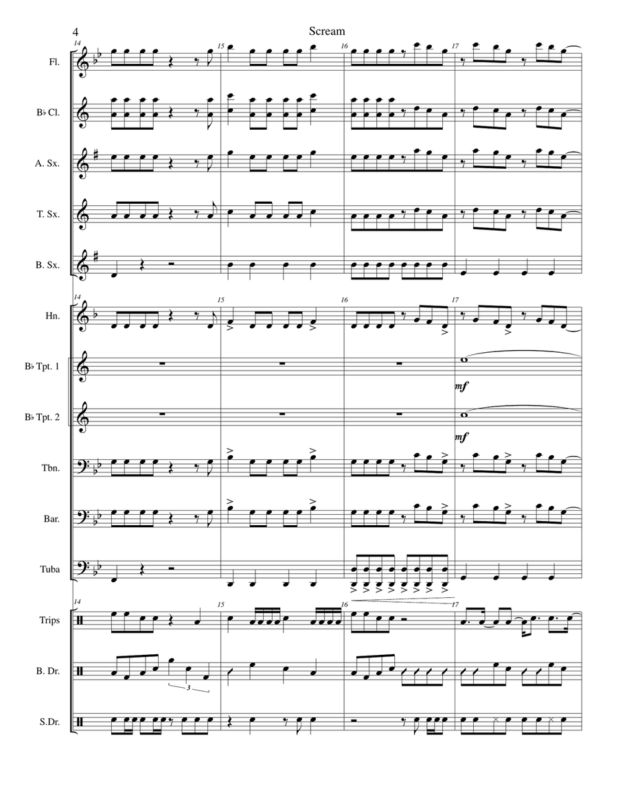 Scream Marching Band scores gallery preview page 4